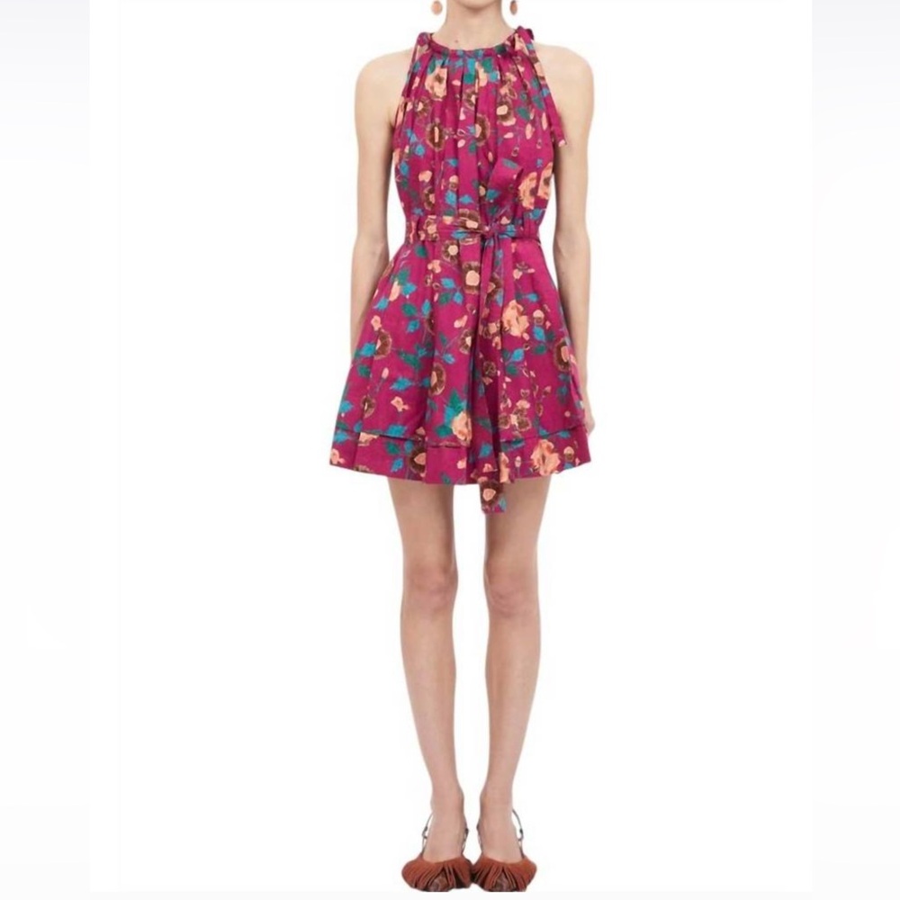ULLA JOHNSON brienne dress in ruby flora Sz 8